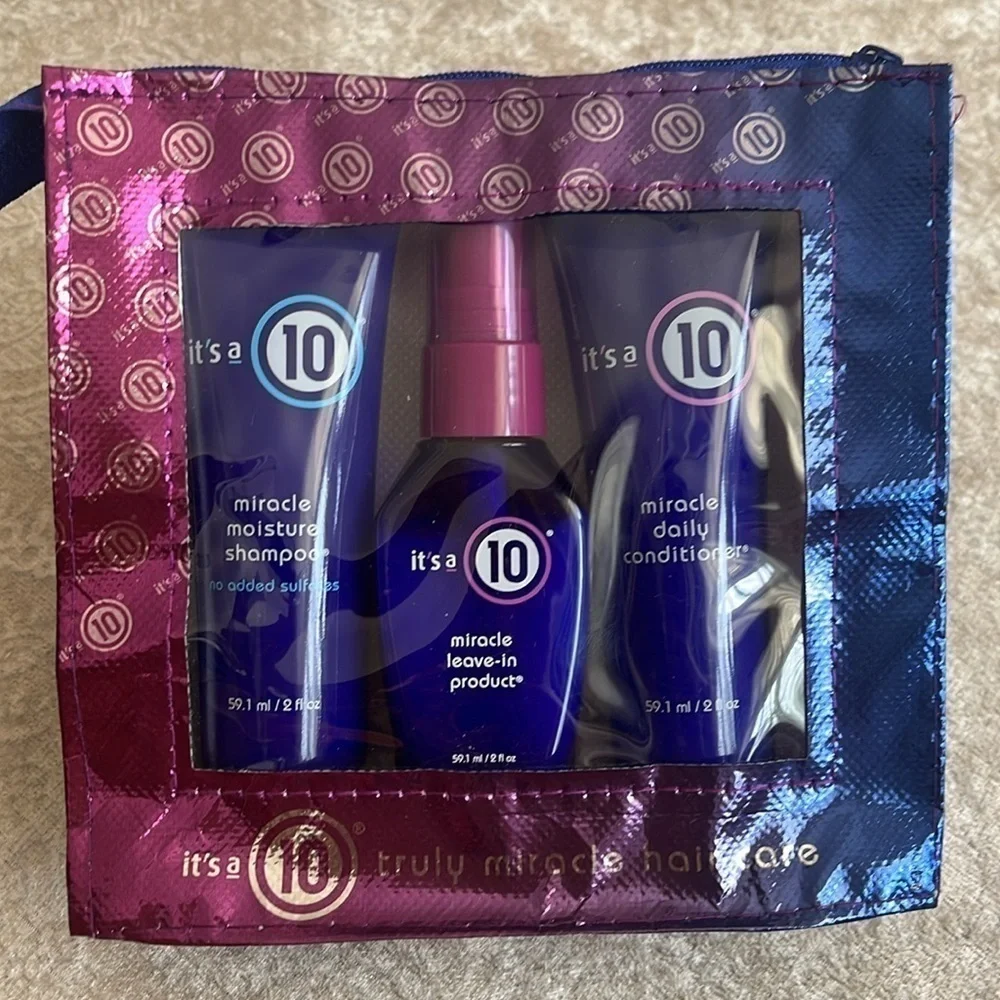 Brand New It’s a 10 Miracle Shampoo Conditioner Leave In Treatment Travel Kit
